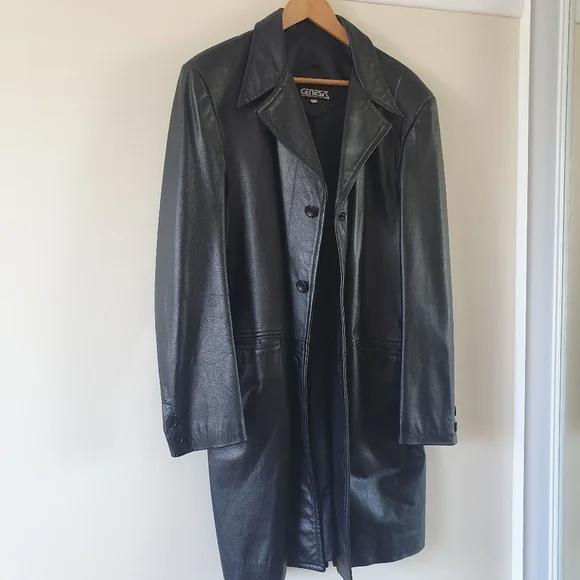 Genesis 100% Genuine Leather Jacket Mens Size L - Picture 8 of 9